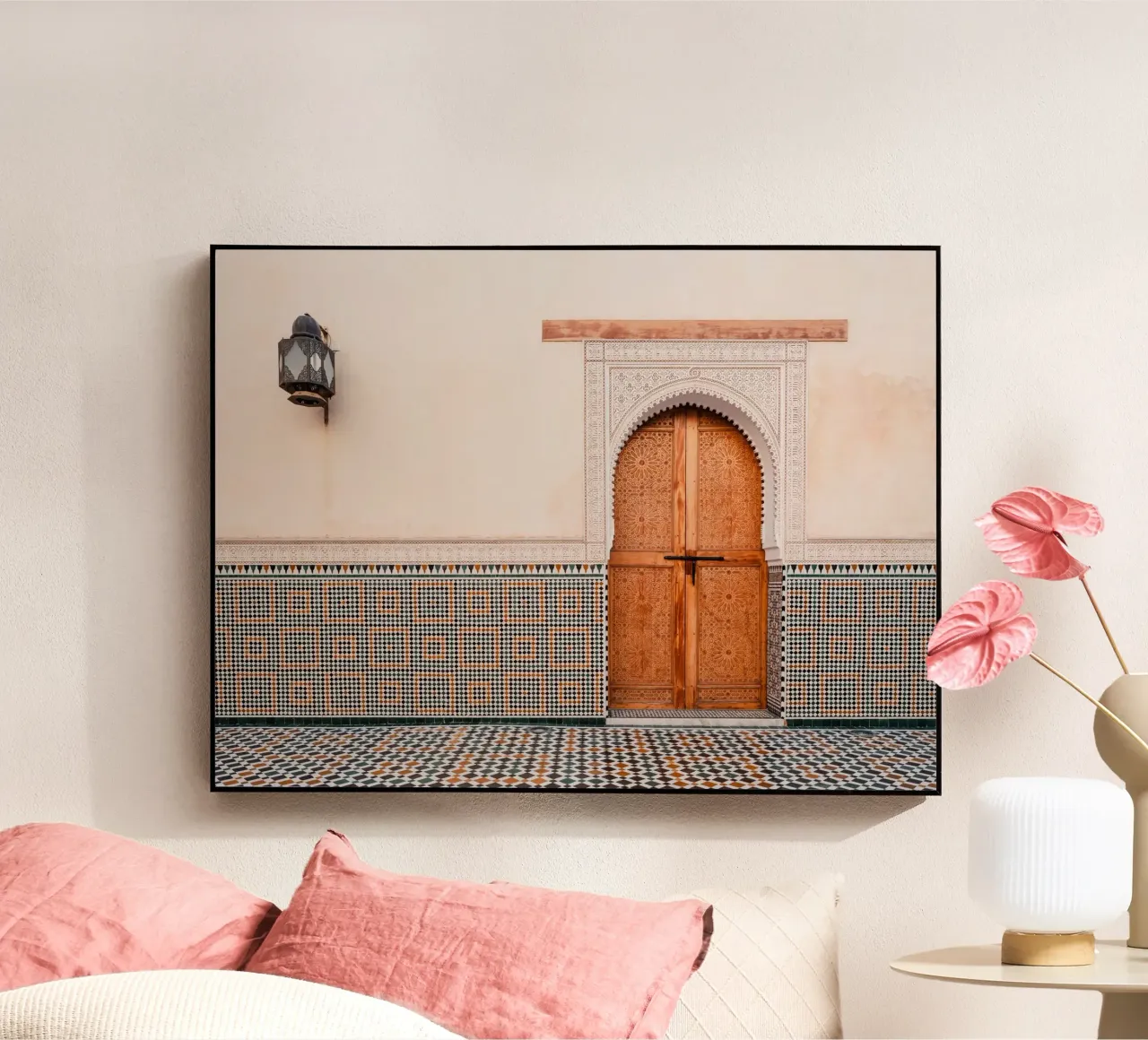 Moroccan door and colorful mosaic tiles plexiglass da photolovers