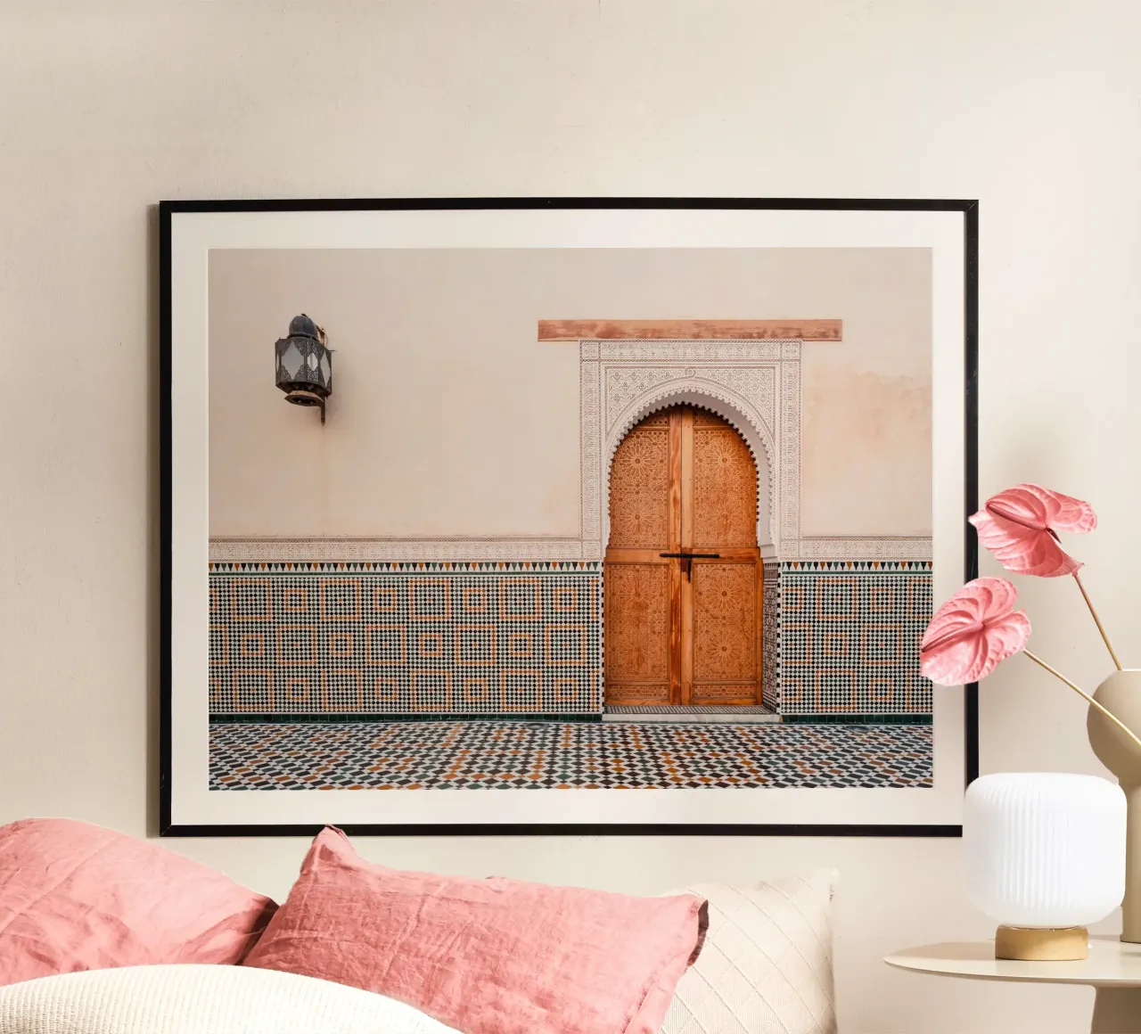 Moroccan door and colorful mosaic tiles carta hahnemühle da photolovers