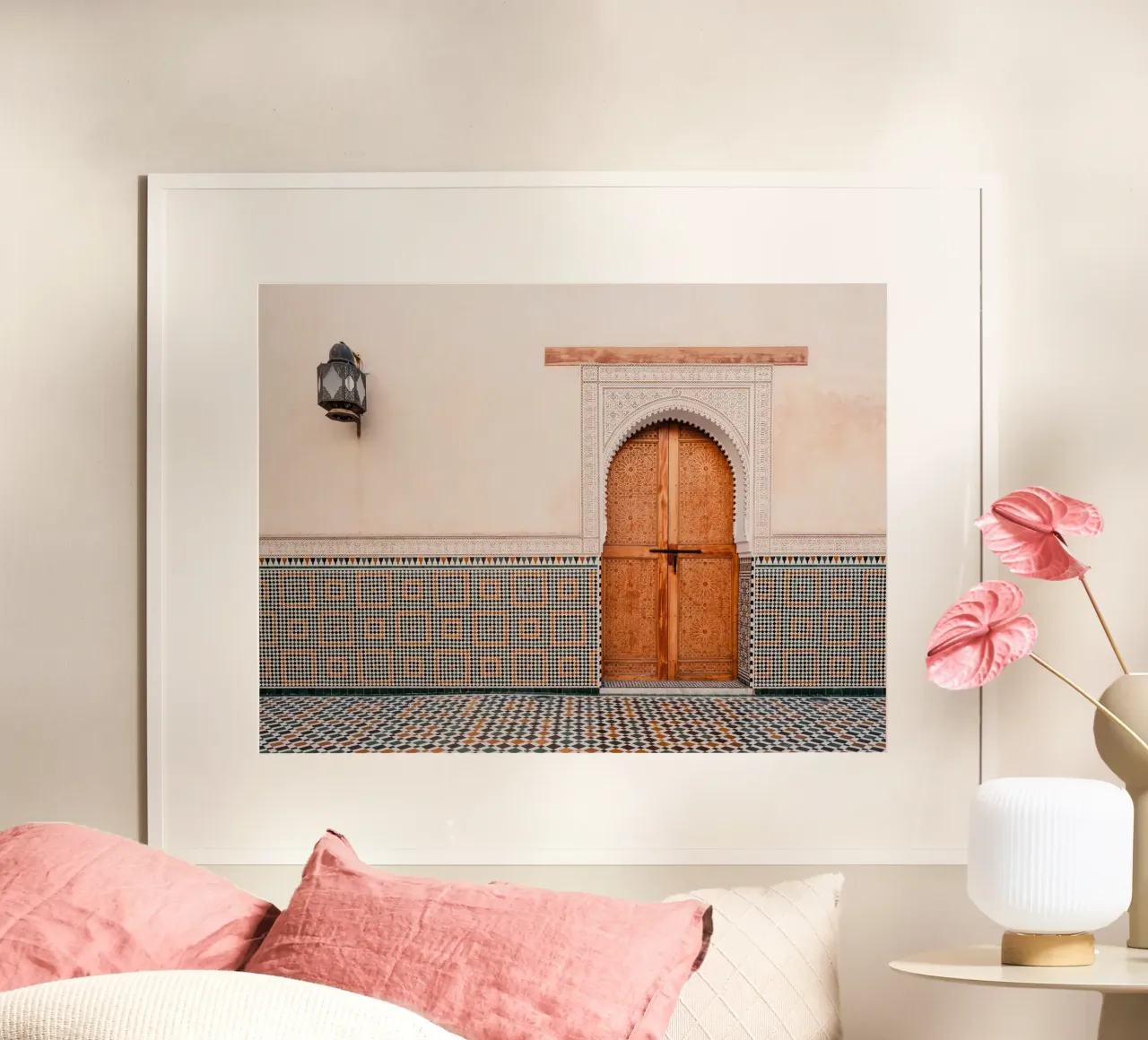 Moroccan door and colorful mosaic tiles carta hahnemühle da photolovers