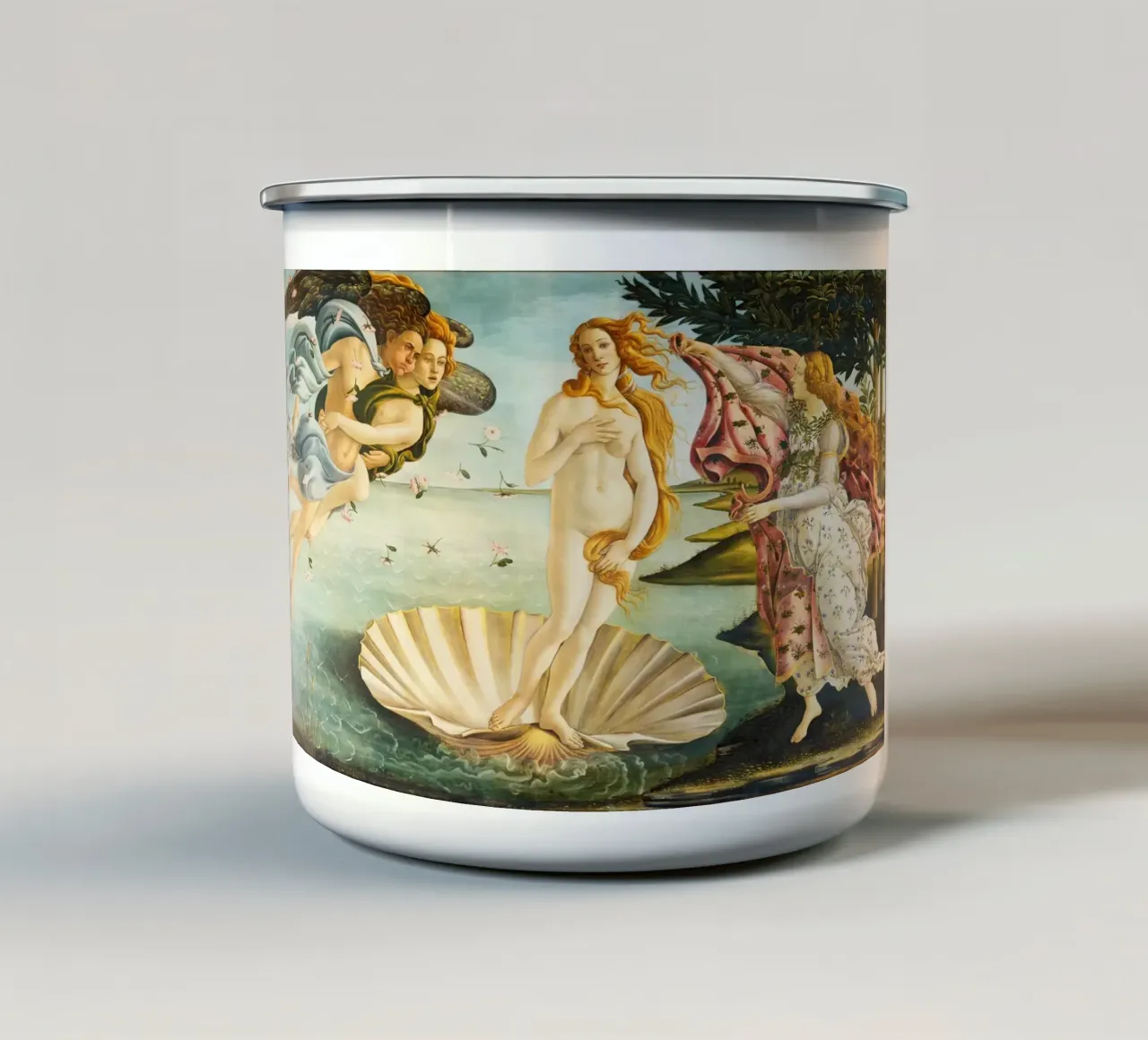La nascita di Venere di Sandro Botticelli tazza in smalto da Art History