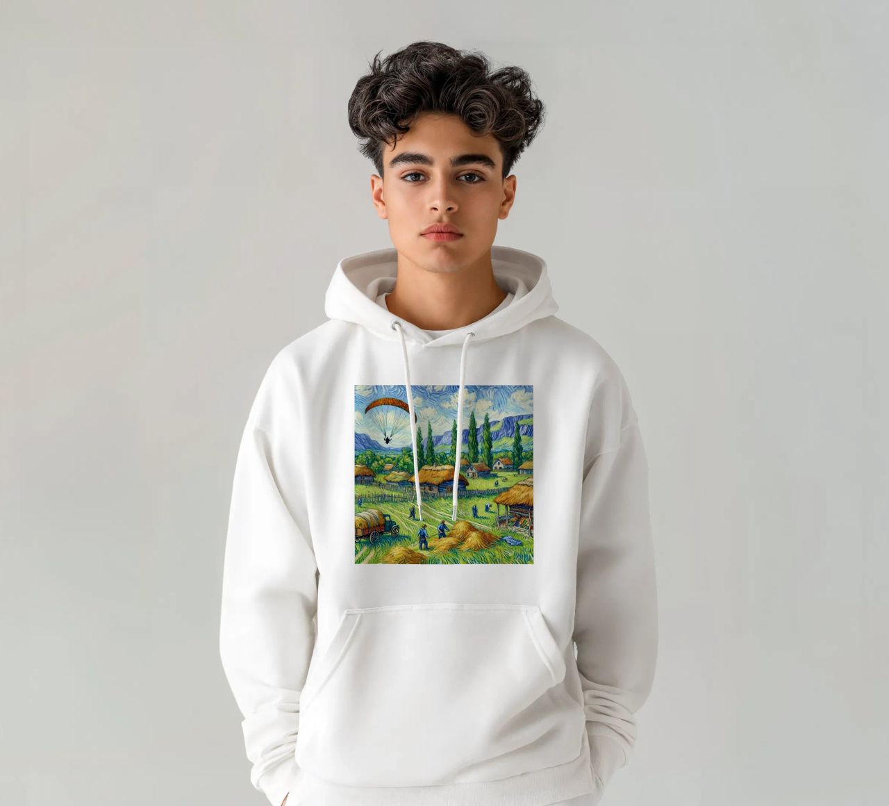 Glide into the Hay felpa con cappuccio da Vintage Van Gogh