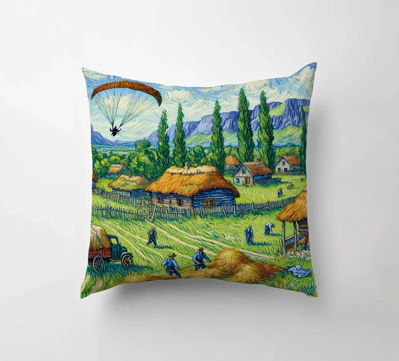 Glide into the Hay cuscino da Vintage Van Gogh