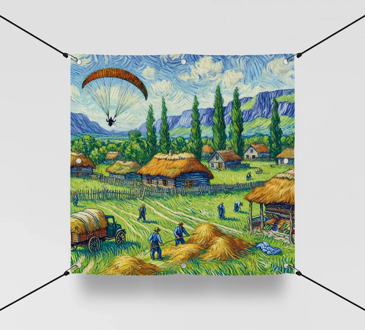Glide into the Hay telo in pvc da Vintage Van Gogh