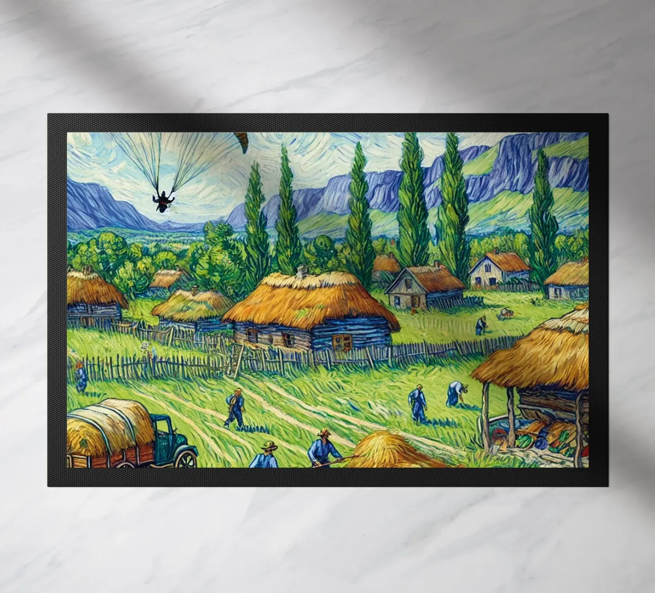 Glide into the Hay felpudo de Vintage Van Gogh