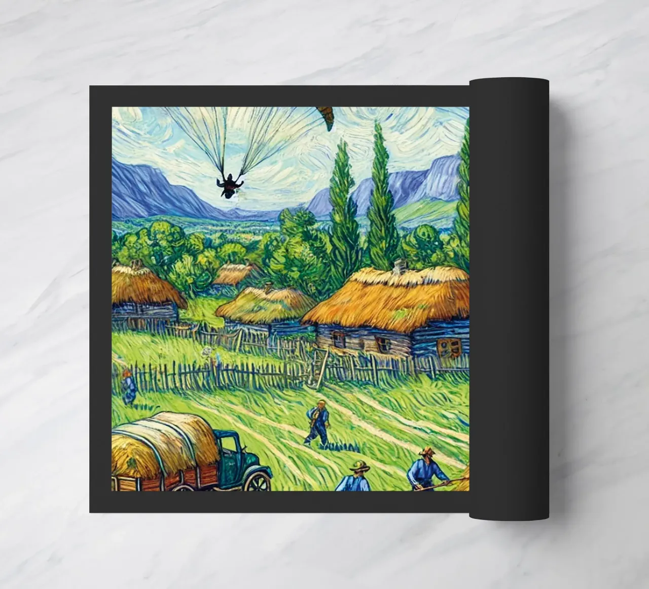 Glide into the Hay felpudo de Vintage Van Gogh