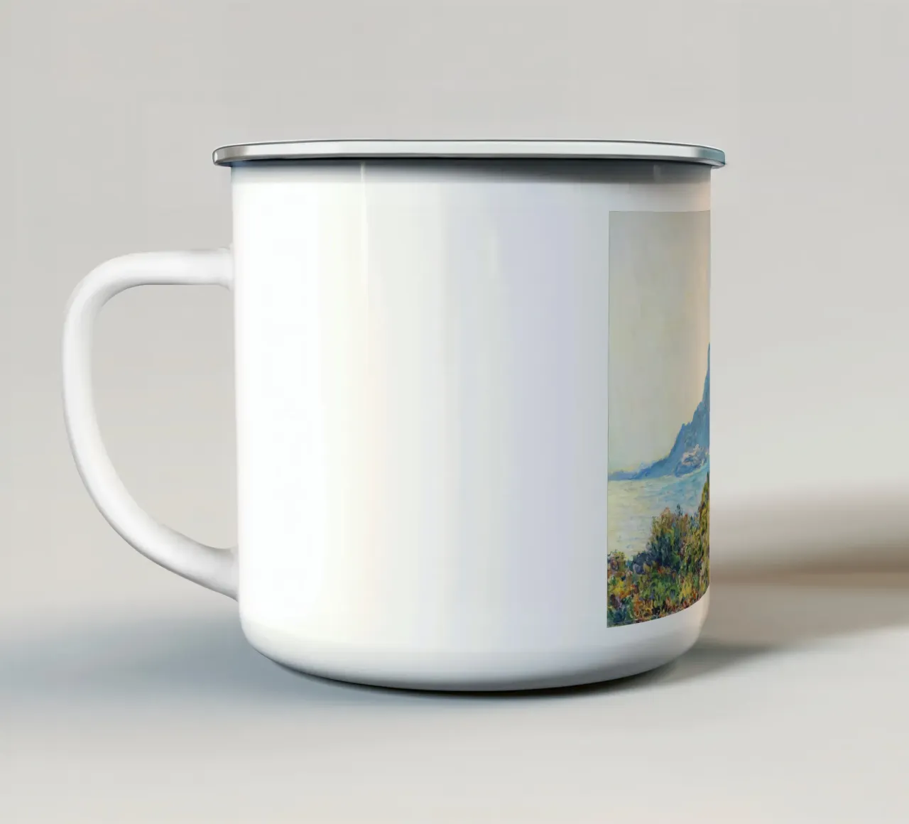 La Corniche presso Monaco di Claude Monet tazza in smalto da Monet Art Prints
