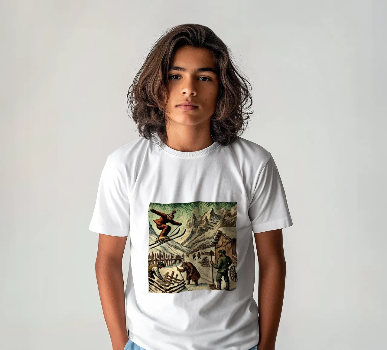 Alpine Grandpa kids t-shirt by Vintage Van Gogh