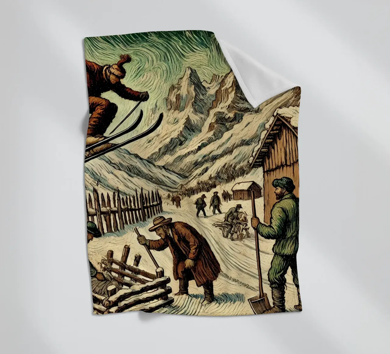 Alpine Grandpa coperta in pile da Vintage Van Gogh