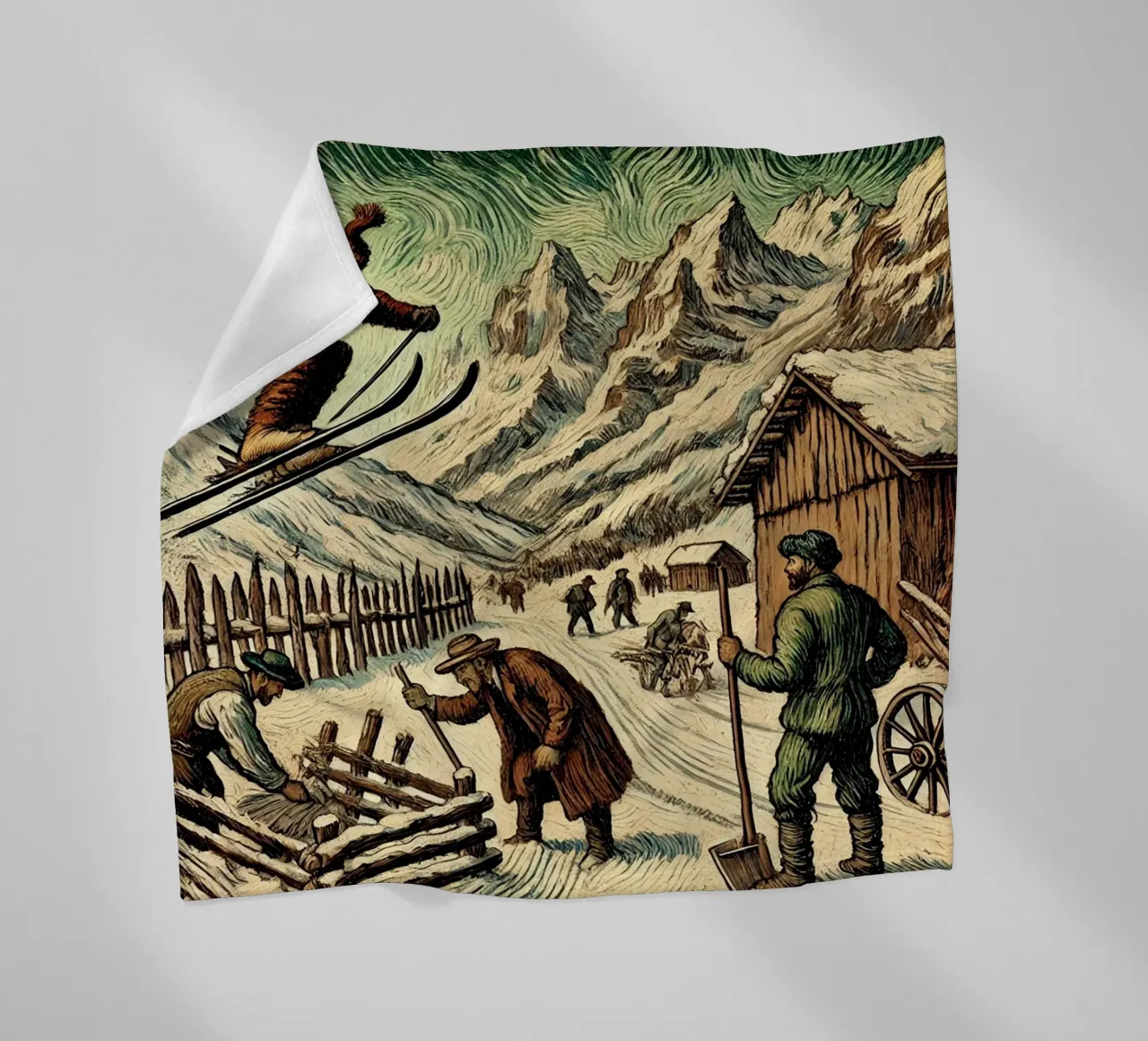 Alpine Grandpa coperta in pile da Vintage Van Gogh