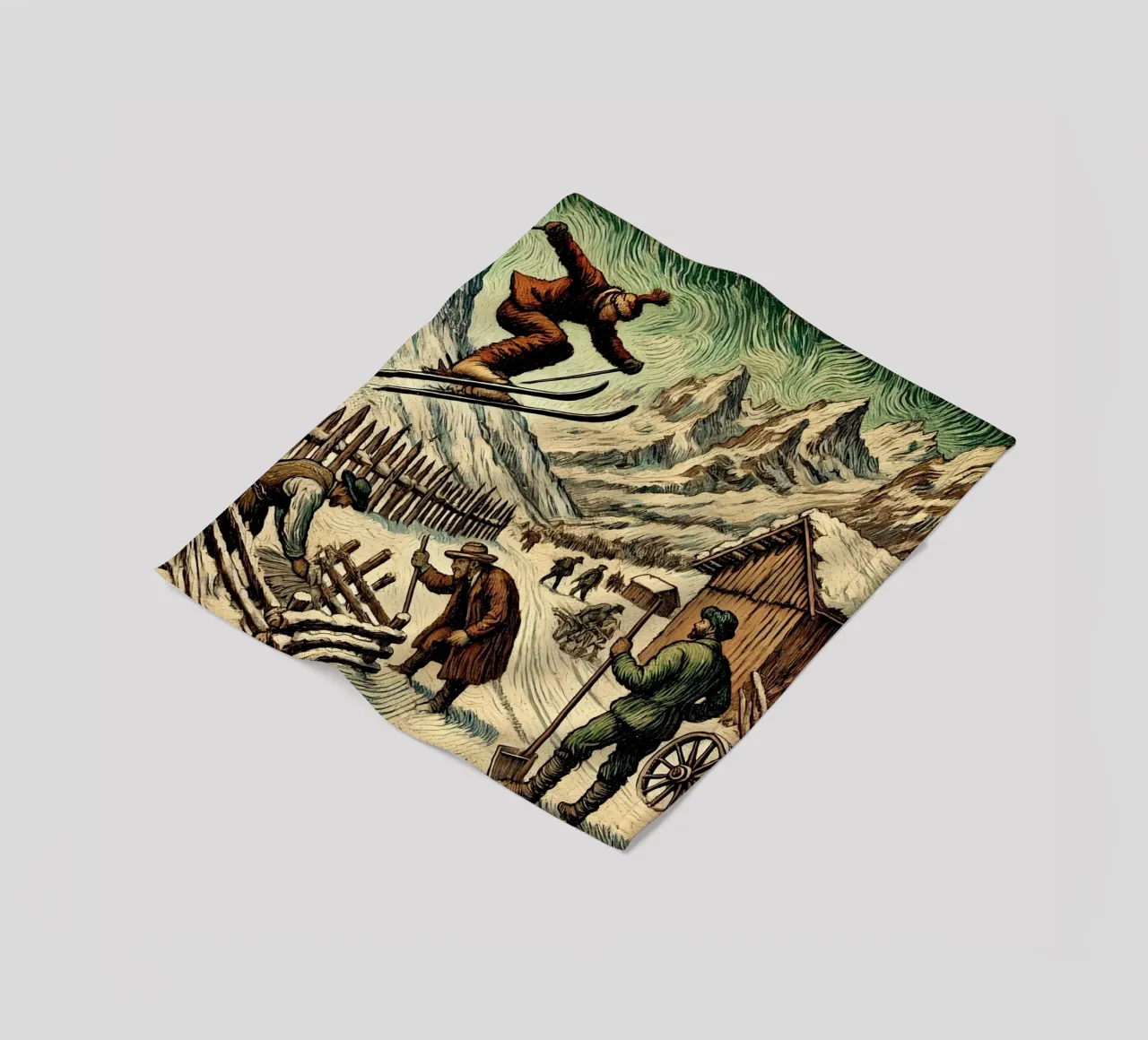 Alpine Grandpa coperta in pile da Vintage Van Gogh