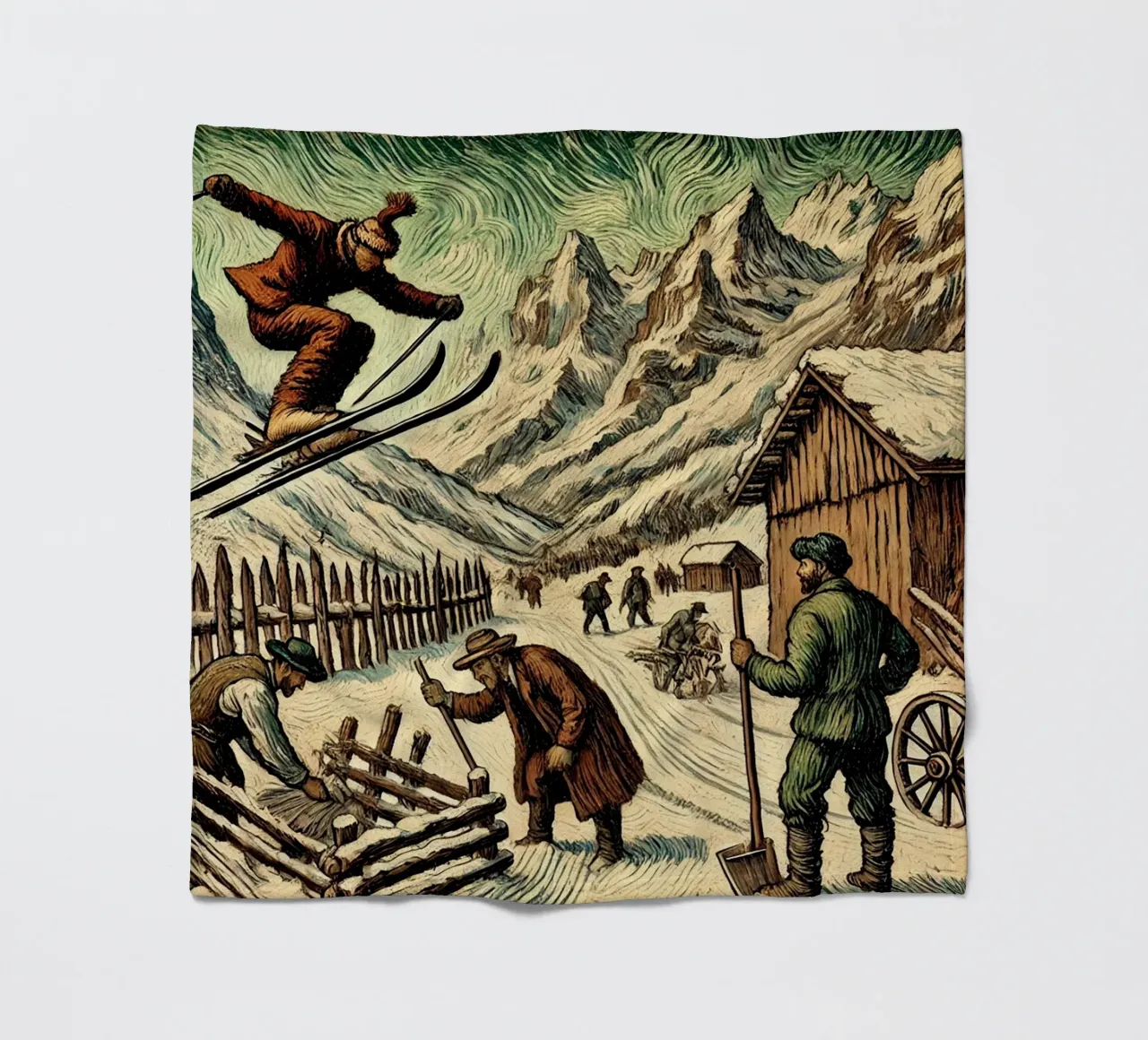 Alpine Grandpa coperta in pile da Vintage Van Gogh