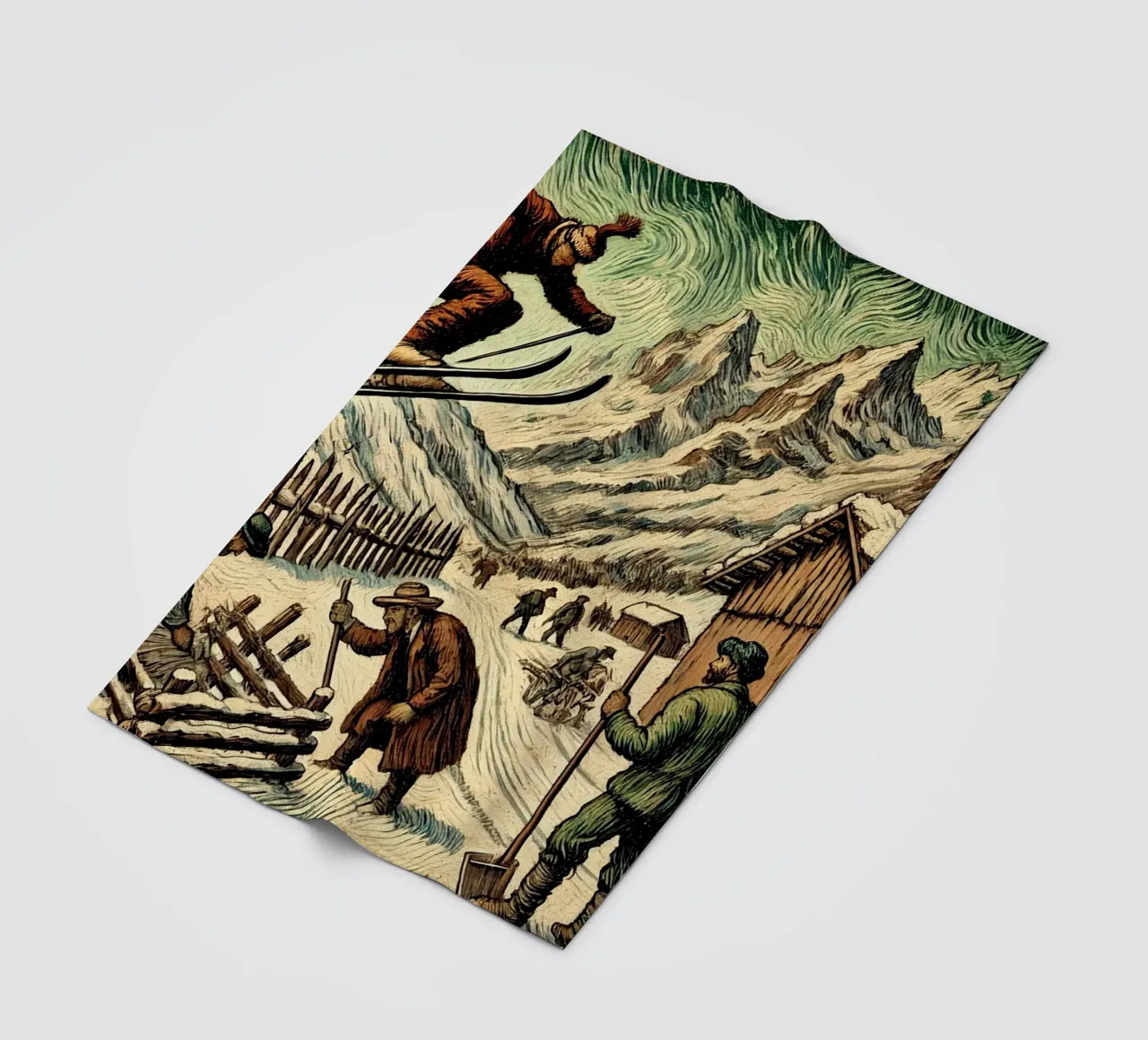 Alpine Grandpa coperta in pile da Vintage Van Gogh