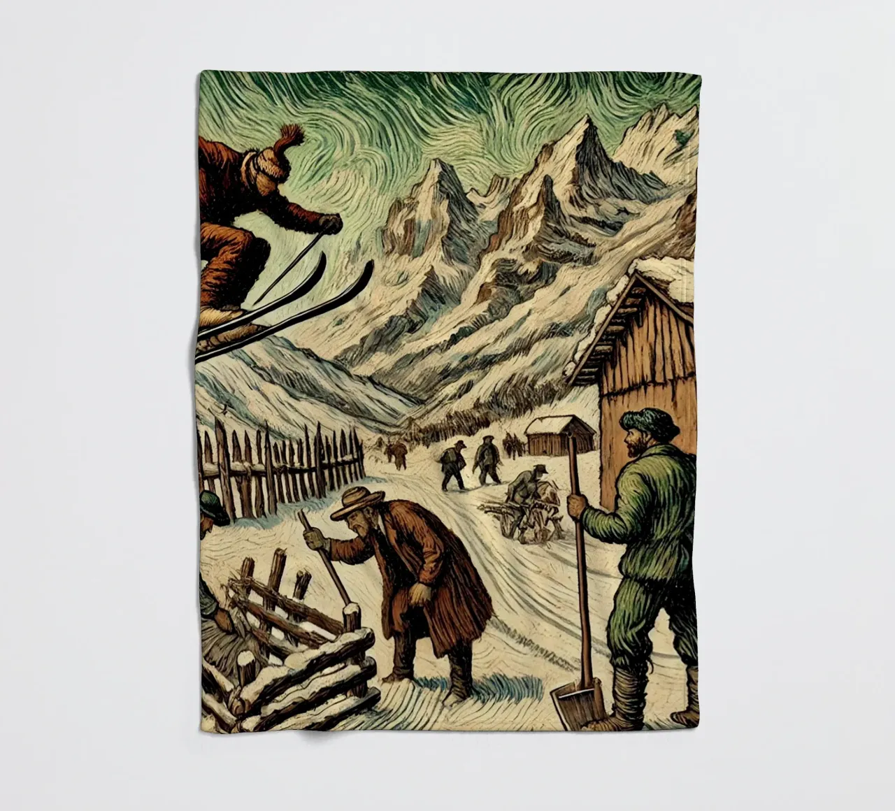 Alpine Grandpa coperta in pile da Vintage Van Gogh