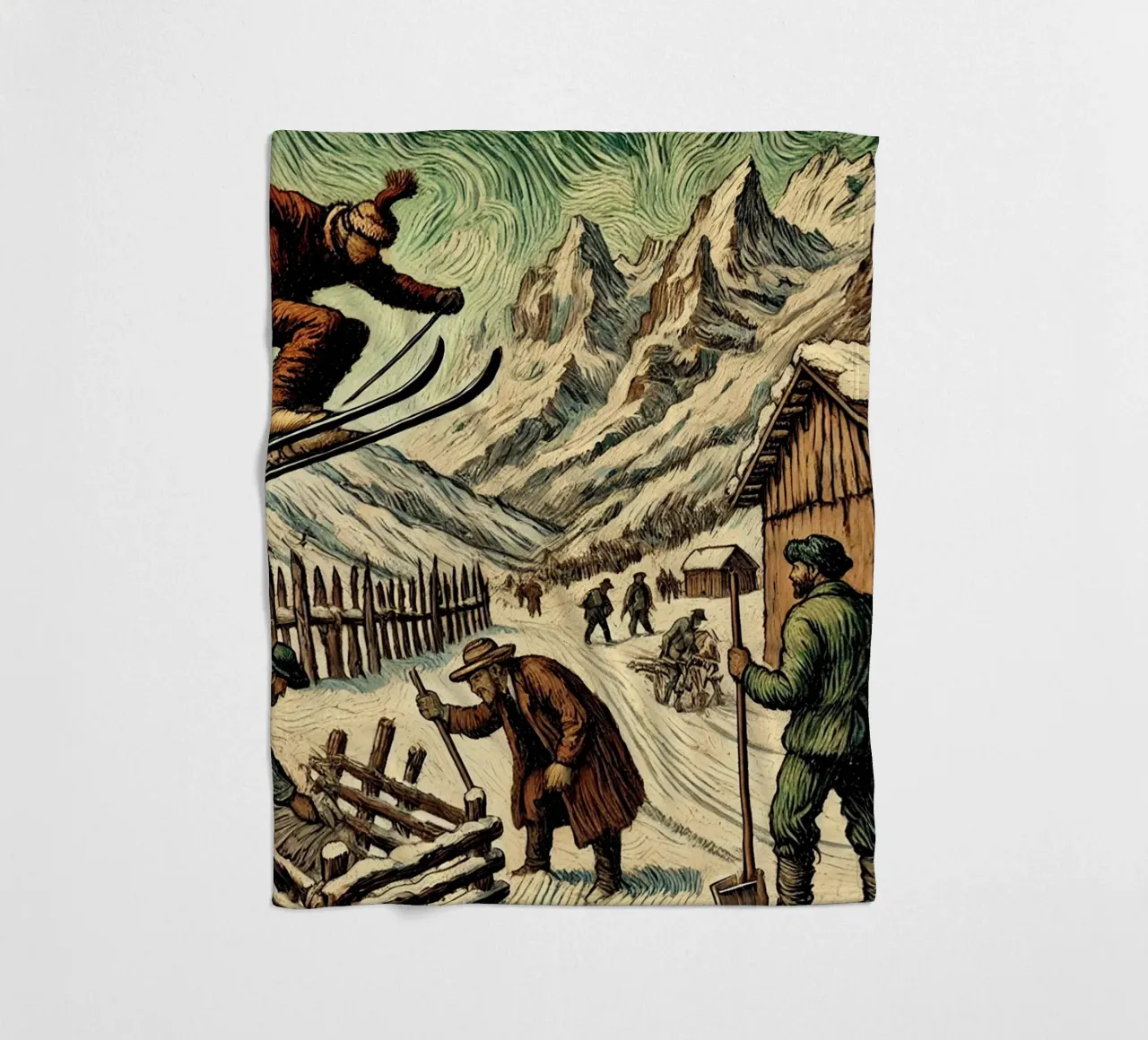 Alpine Grandpa coperta in pile da Vintage Van Gogh