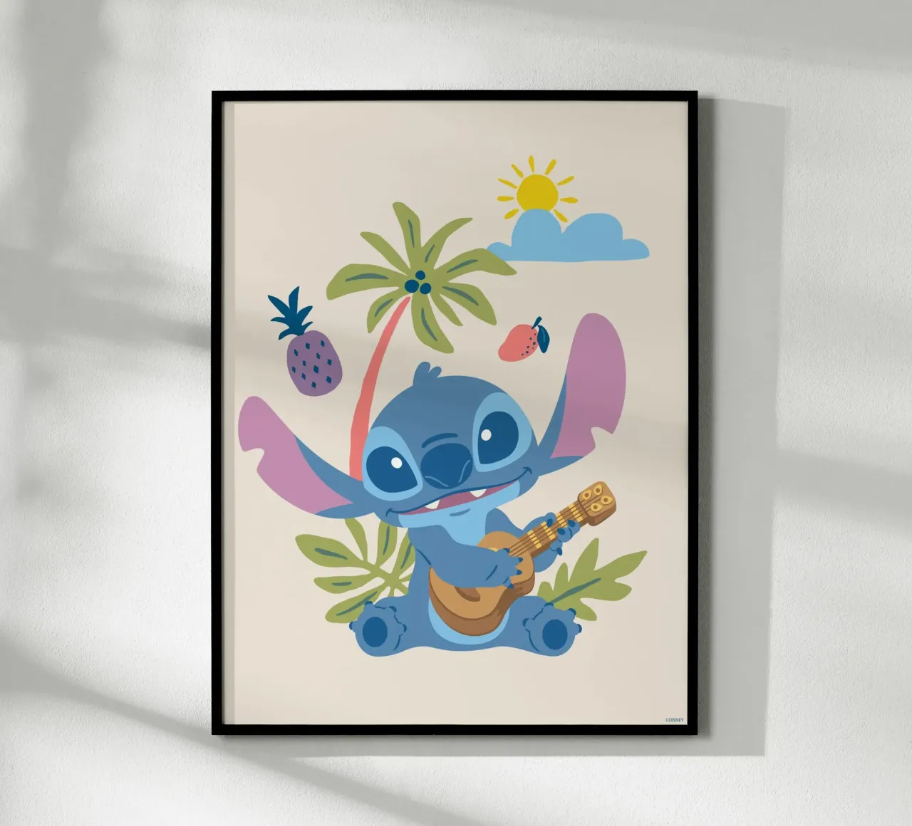 Stitch on holday poster con telaio in alluminio da Stitch