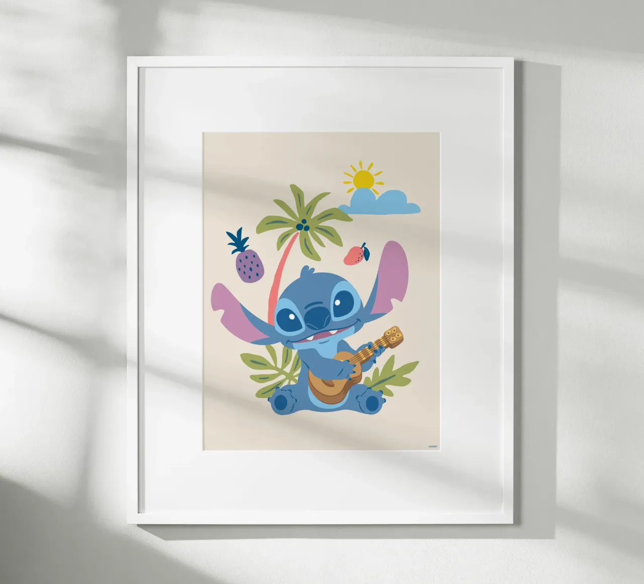 Stitch on holday poster con telaio in alluminio da Stitch