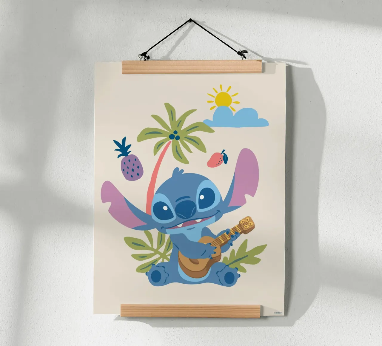 Stitch on holday poster con telaio in alluminio da Stitch