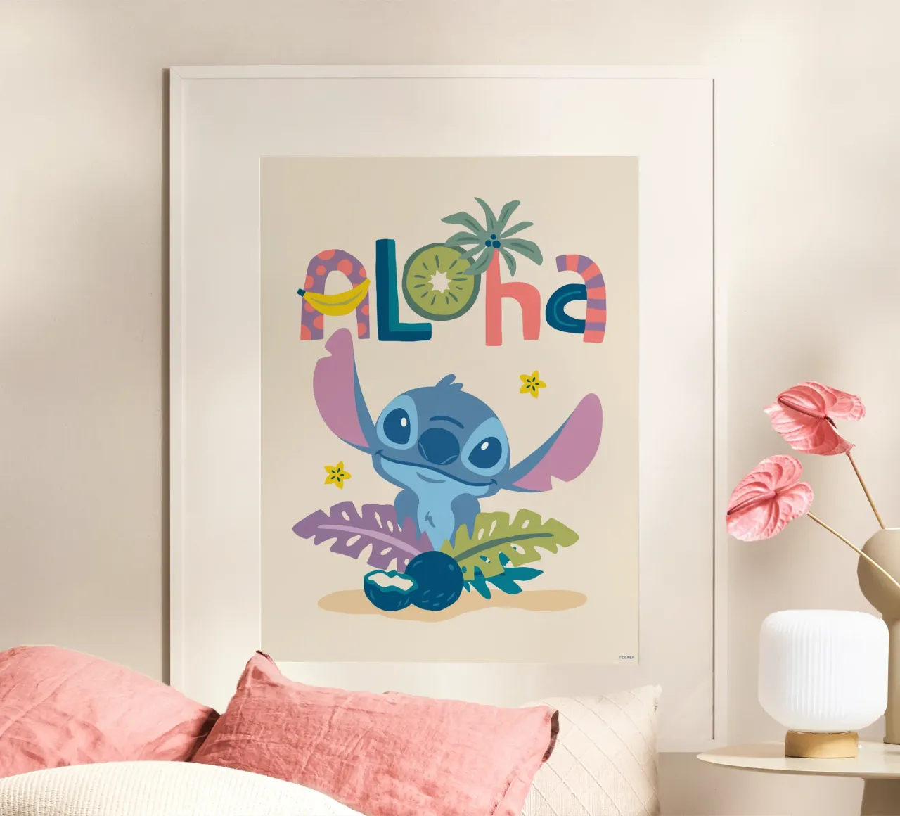 Stitch aloha Poster mit Holzrahmen von Stitch