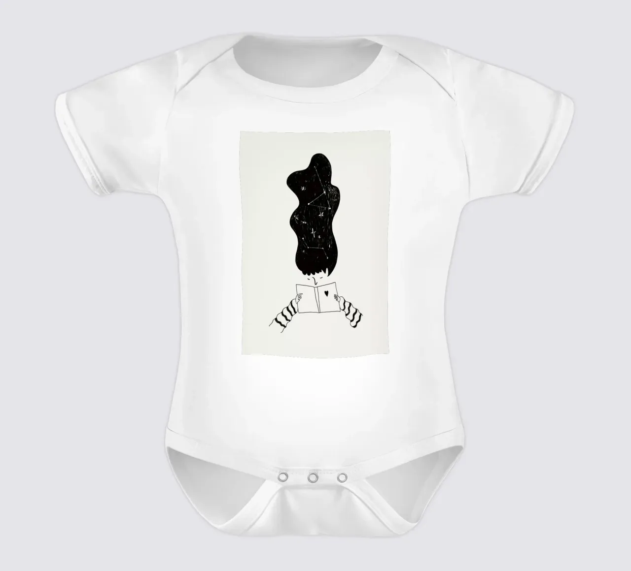 Reading the Stars body neonato maniche corte da Graphite