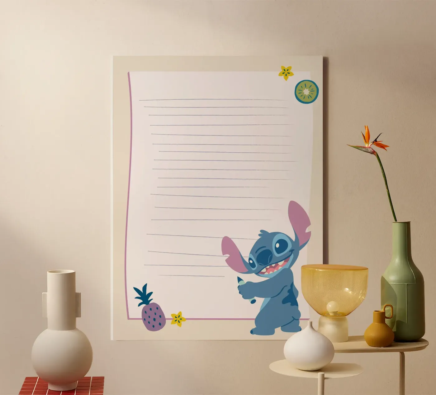 Make your notes, Stitch! tela da Stitch