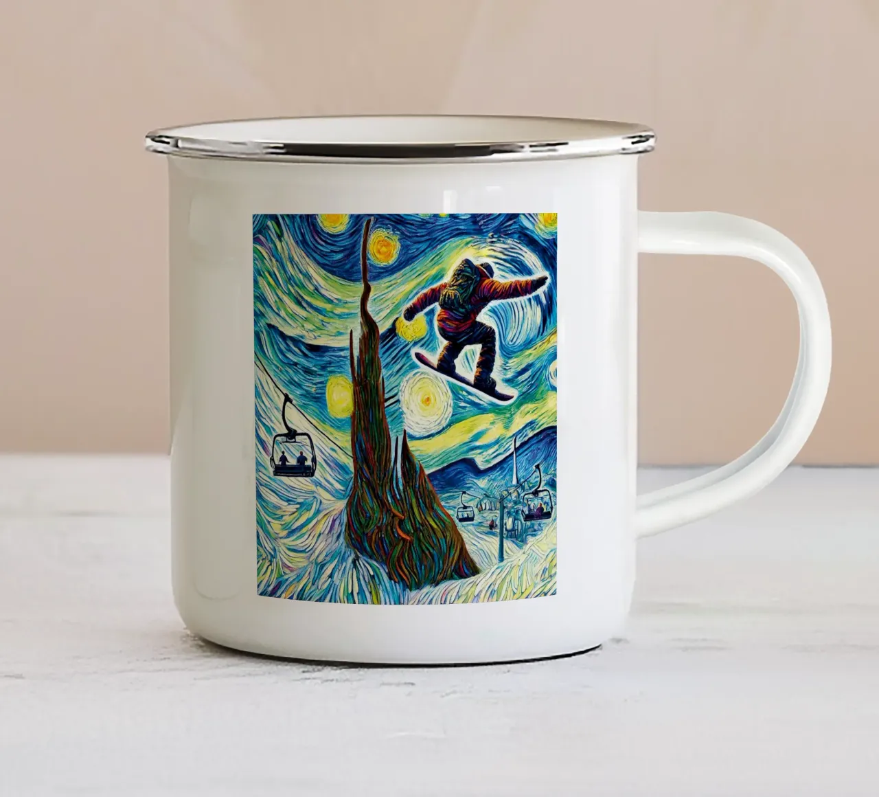 Jump The Bubble tazza in smalto da Vintage Van Gogh