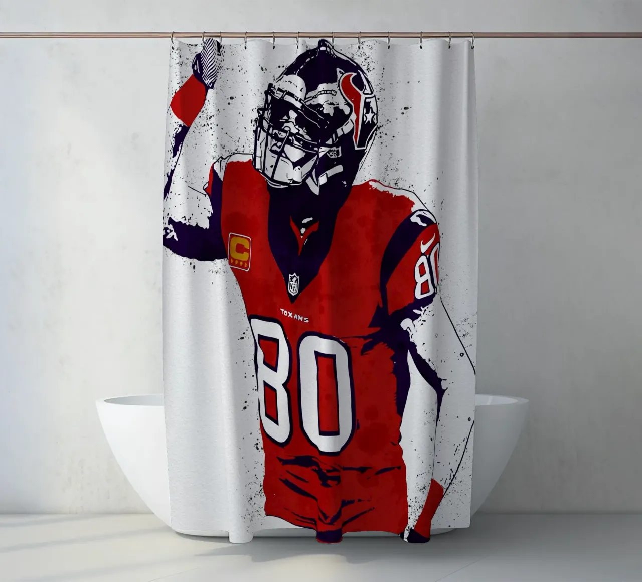 Andre Johnson Houston Texans shower curtain by tenten