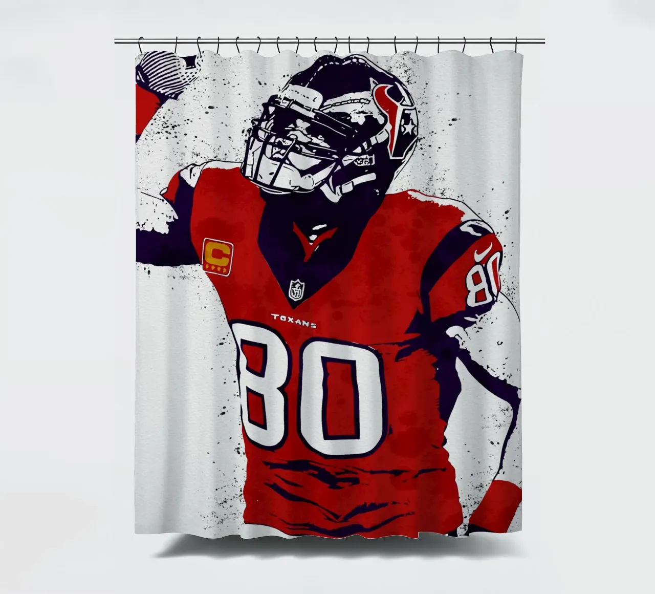 Andre Johnson Houston Texans shower curtain by tenten