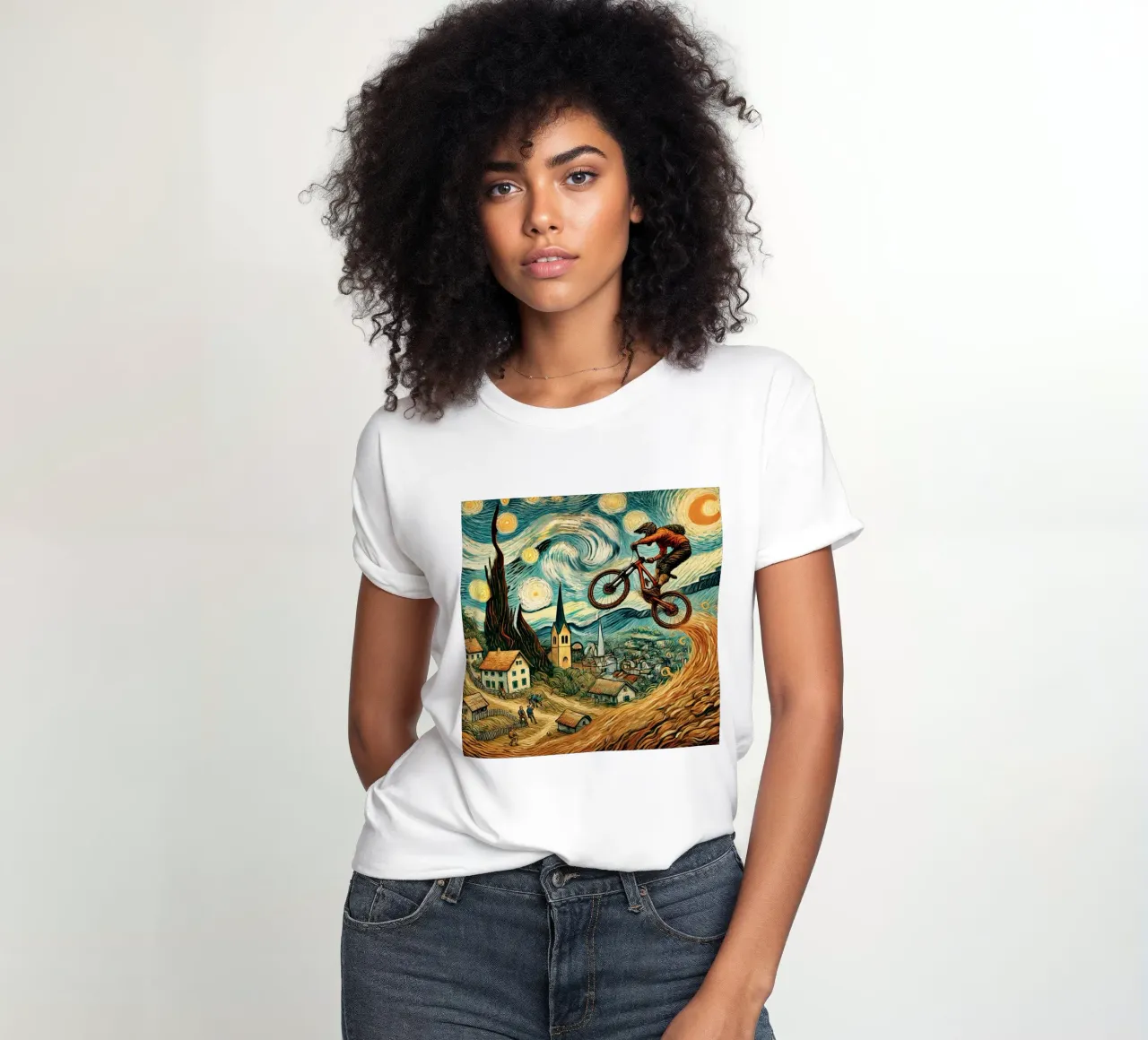 Mountainbike Hayfever Frauen T-Shirt von Vintage Van Gogh
