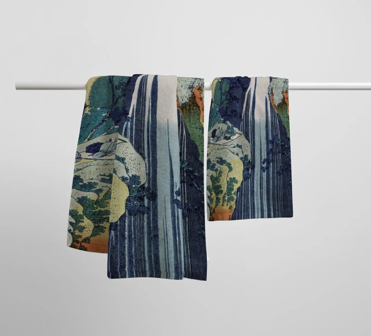 Hokusai - The Amida Waterfall on the Kiso Highway ca. 1827 Handtuch von Vintage by JUNIQE