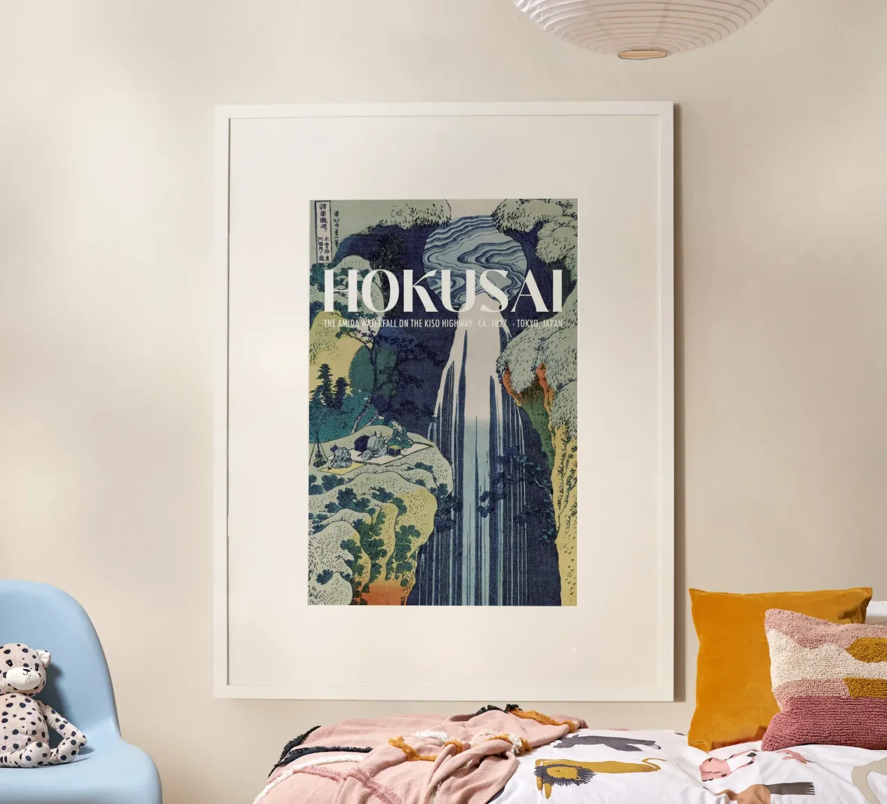 Hokusai - The Amida Waterfall on the Kiso Highway ca. 1827 poster con telaio in alluminio da Vintage by JUNIQE