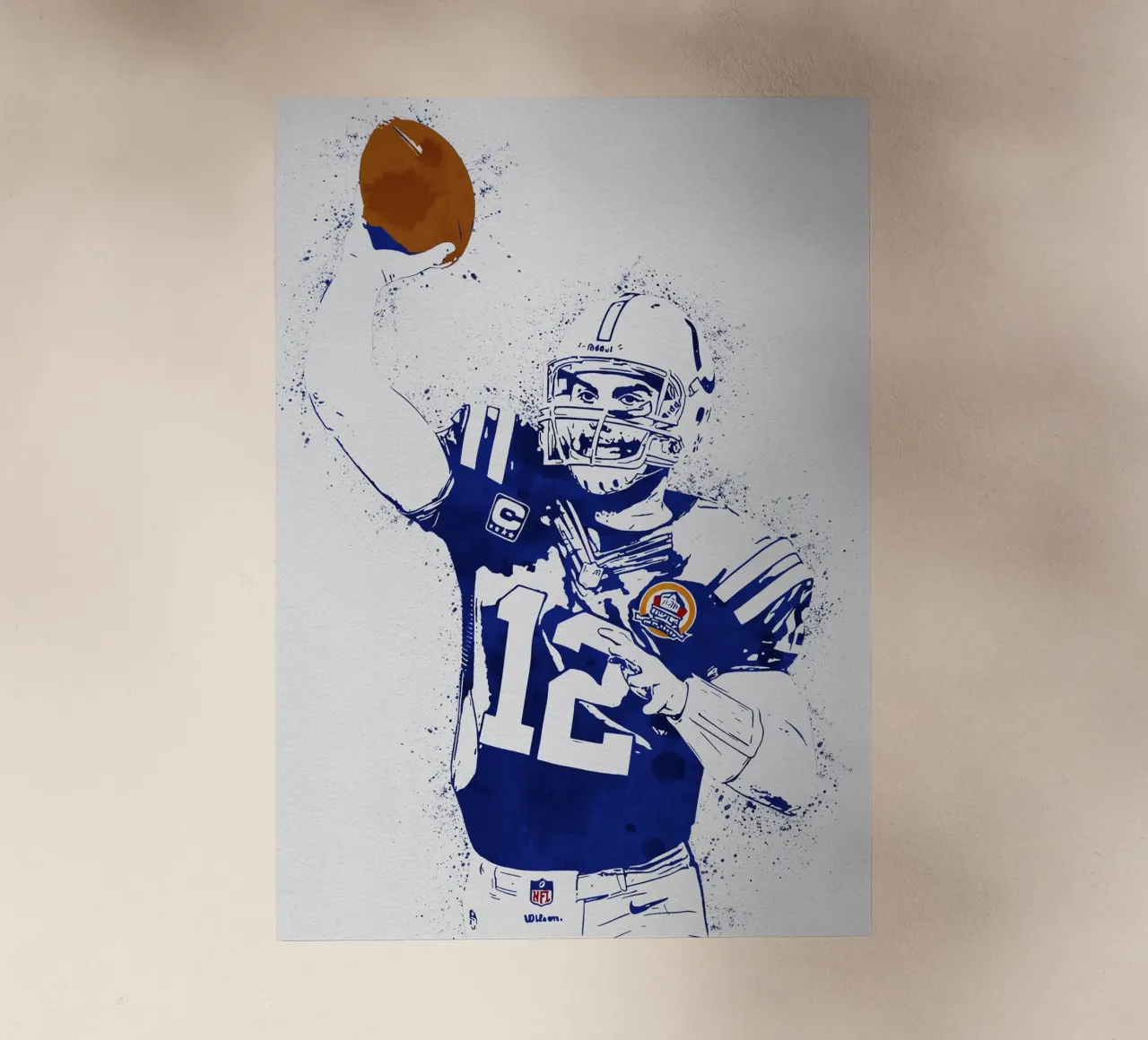 Andrew Luck Indianapolis Colts White Jersey pellicola backlit da tenten