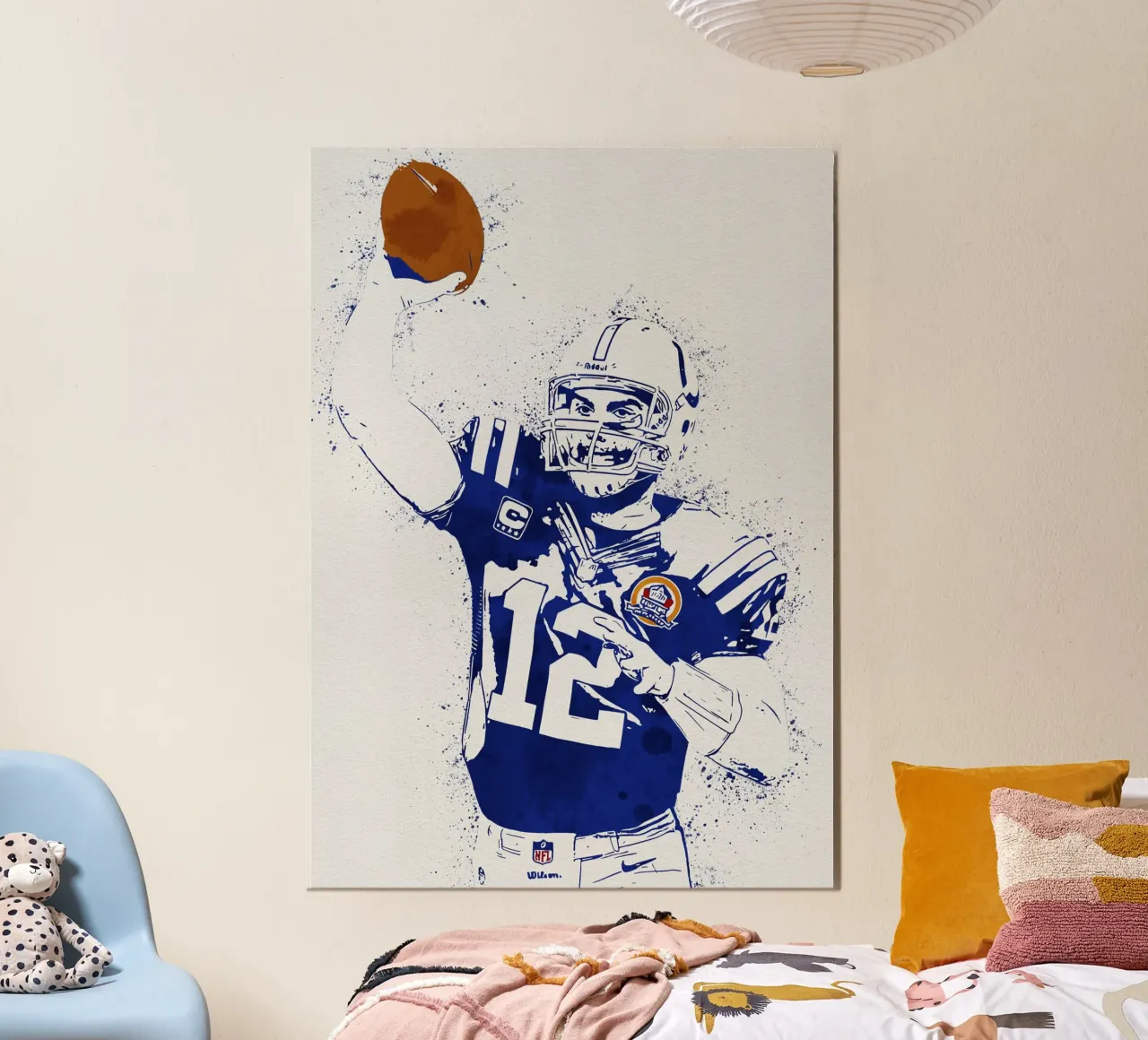 Andrew Luck Indianapolis Colts White Jersey poster con telaio in alluminio da tenten