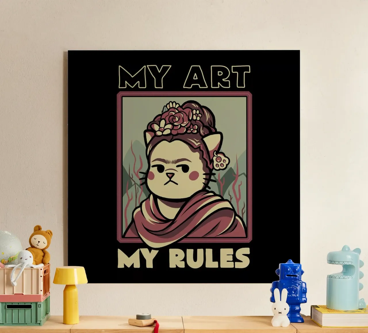 Frida Cat plexiglass da Tobe Fonseca