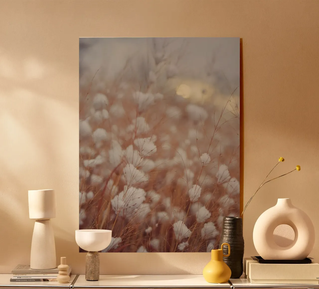 A cotton garden acrylic glass by Peace