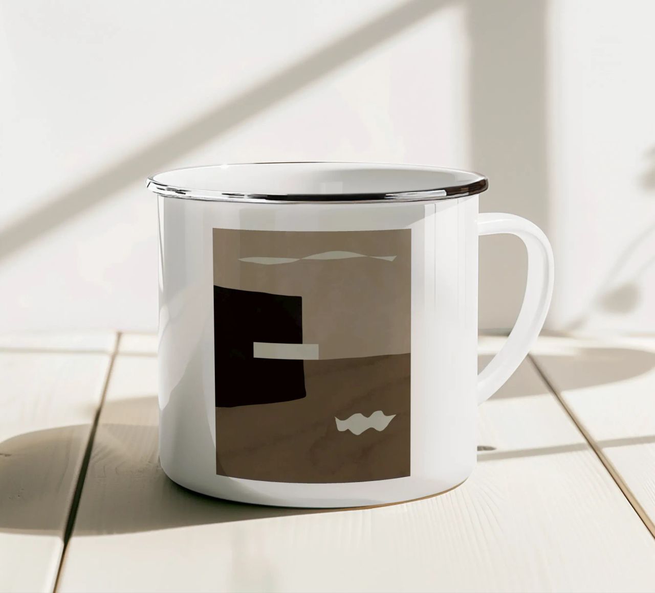 Ispo minimal neutral abstract tazza in smalto da Little Dean