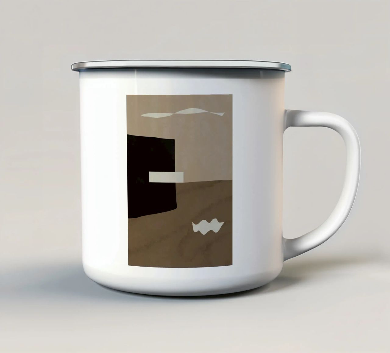 Ispo minimal neutral abstract tazza in smalto da Little Dean