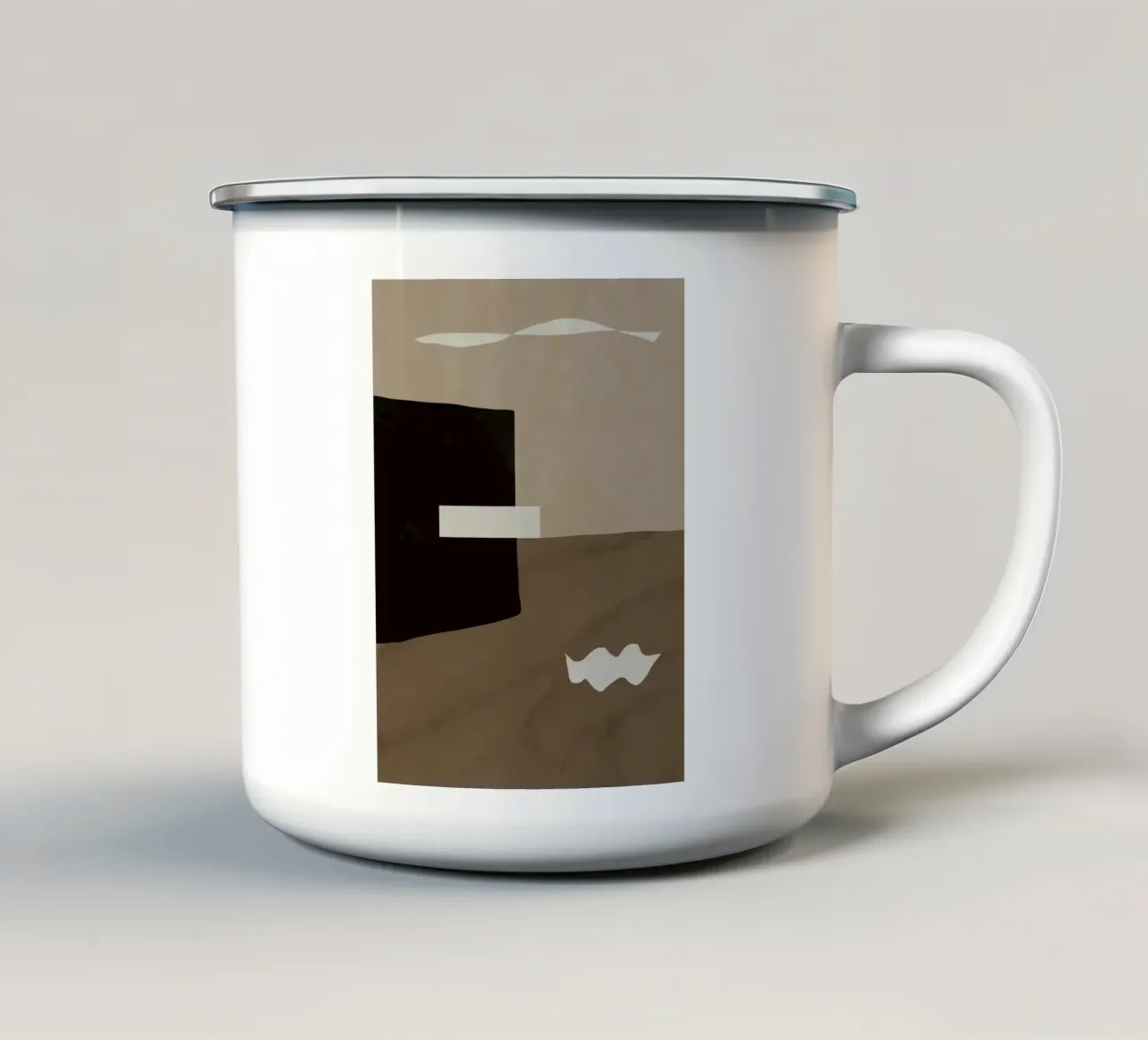 Inspo minimal neutral abstrakt Emaille Tasse von Little Dean