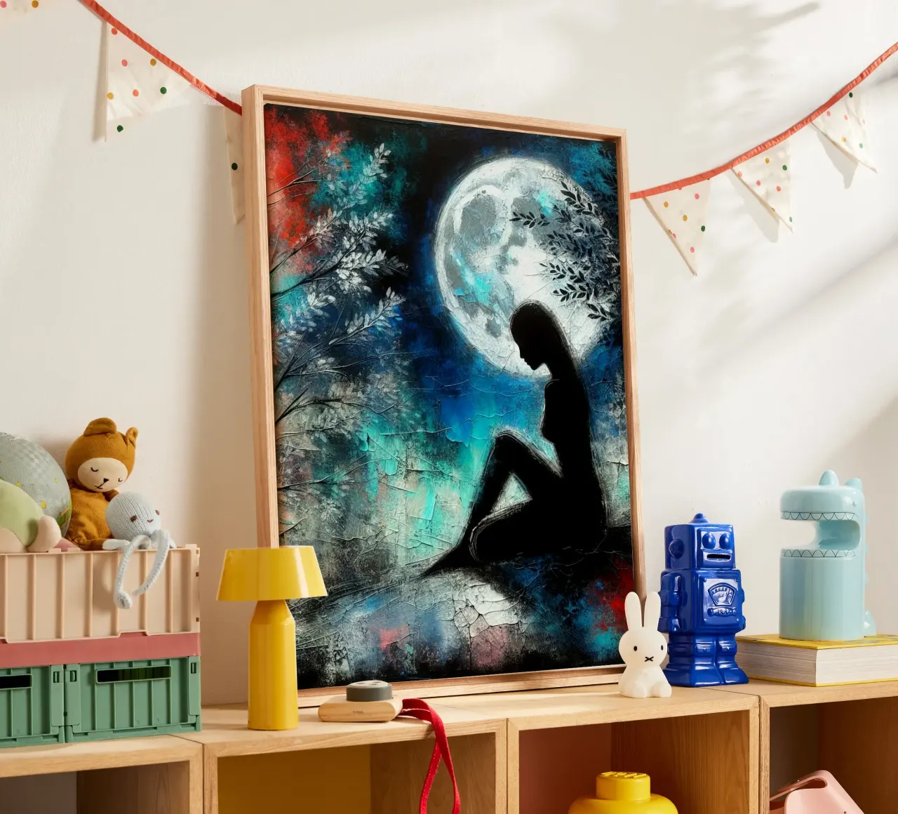 Whispers of the Moon - Art Print canvas with Floater frame by ZARAH