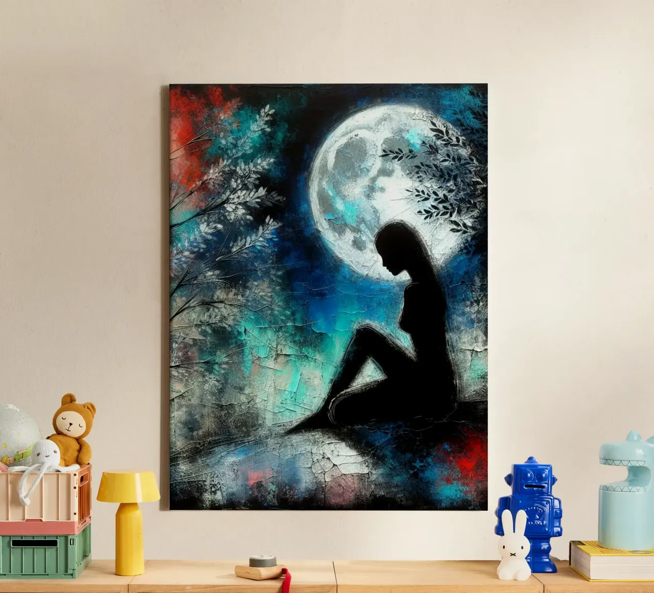 Whispers of the Moon - Art Print canvas with Floater frame by ZARAH