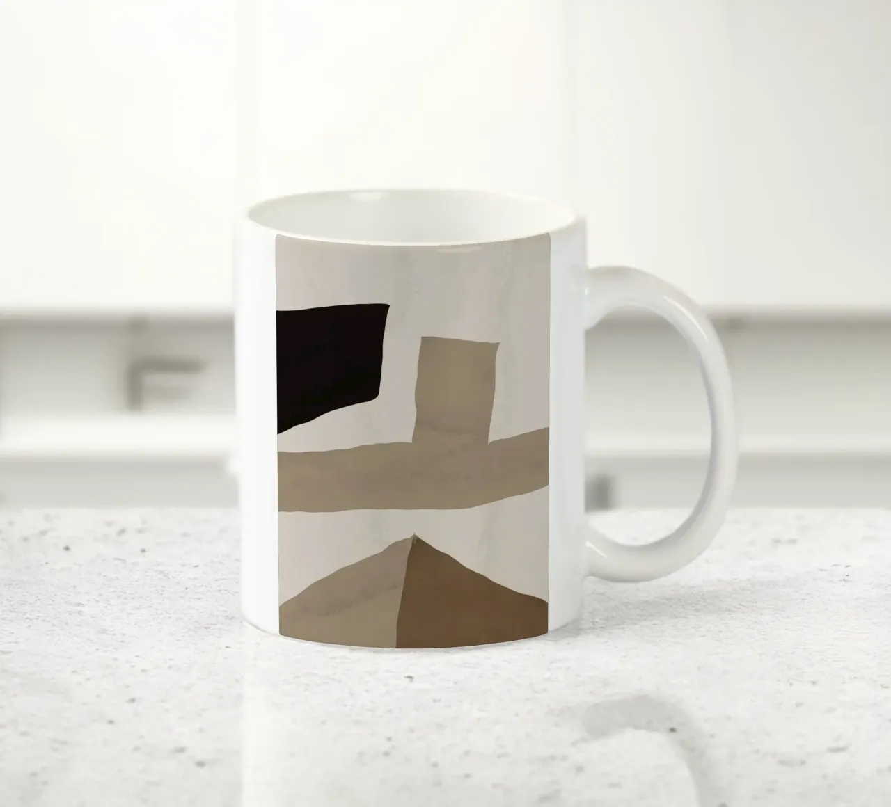 Inspo minimal neutro abstracto 02 taza de cerámica de Little Dean