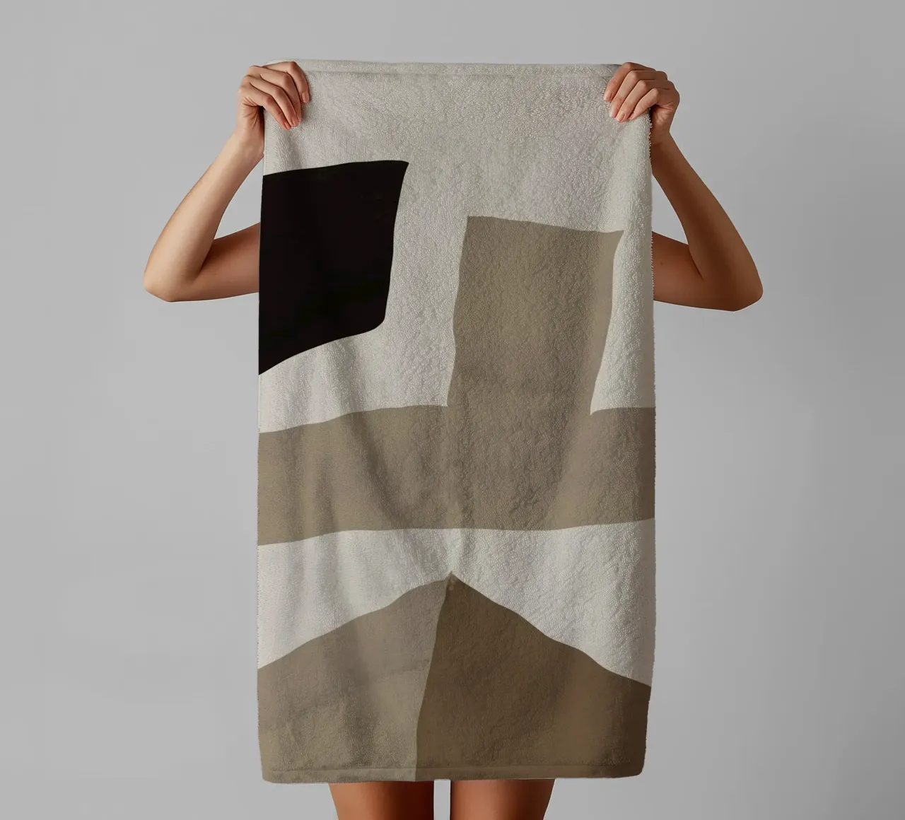 Inspo minimal neutro abstracto 02 toalla de baño de Little Dean