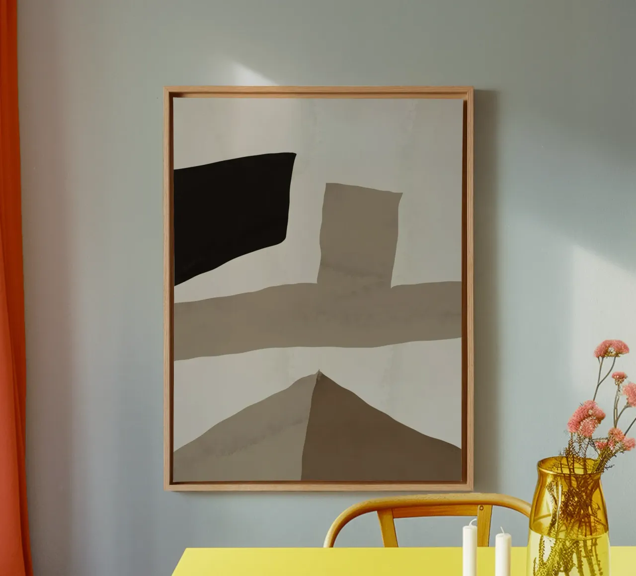 Inspo minimal neutral abstract 02 tela con Cornice a cassetta da Little Dean
