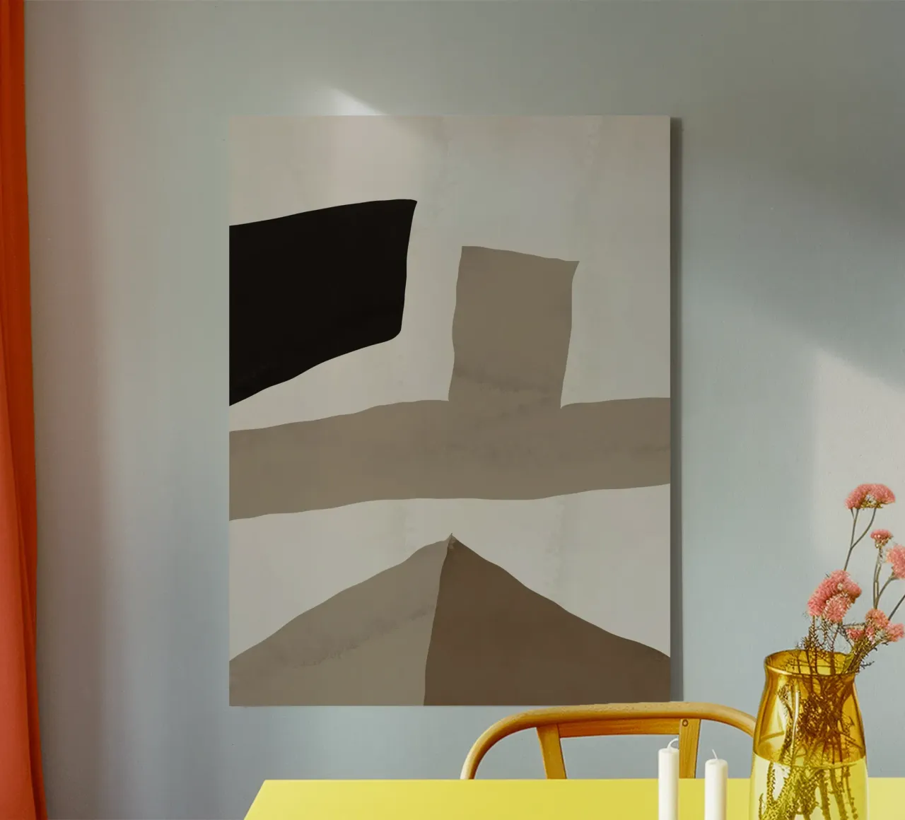 Inspo minimal neutral abstract 02 tela con Cornice a cassetta da Little Dean