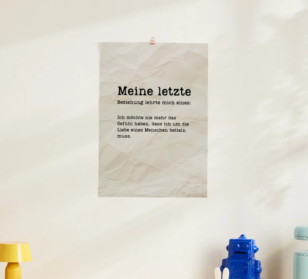 MEINE LETZTE… poster con telaio in alluminio da Einfach Uebel
