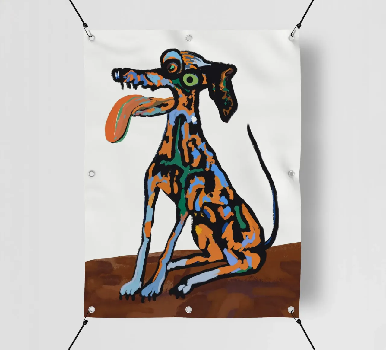 Crazy dog portrait pvc cover by Little Dean
