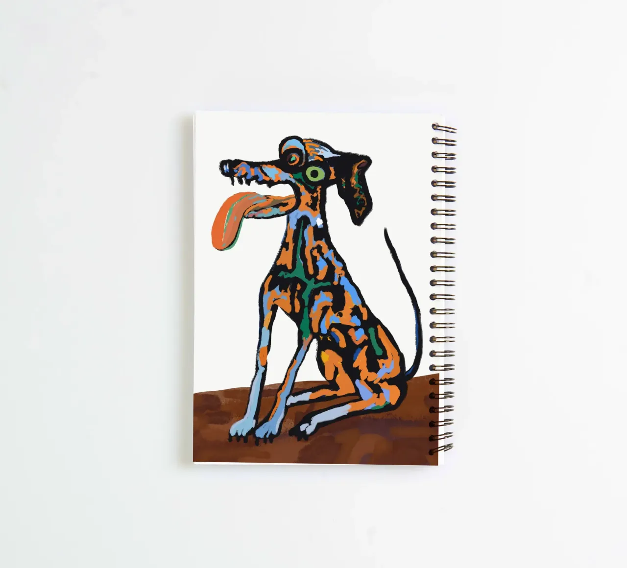 Crazy dog portrait spiral notebook by Little Dean