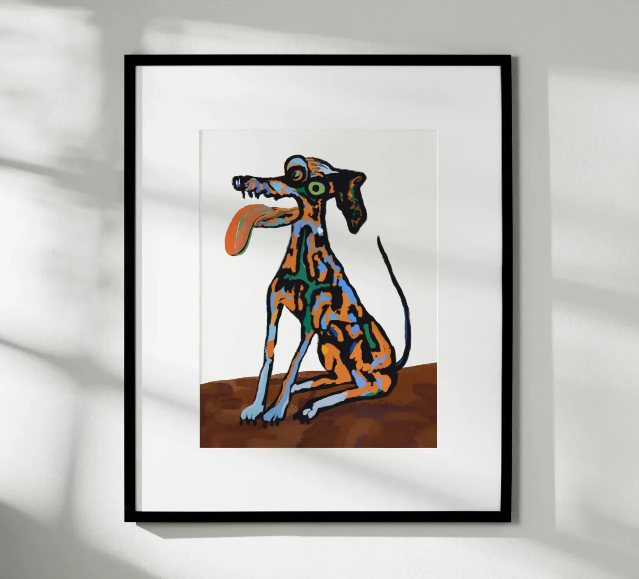 Crazy dog portrait poster by Little Dean
