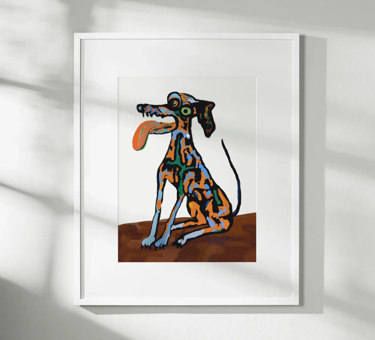Crazy dog portrait poster by Little Dean