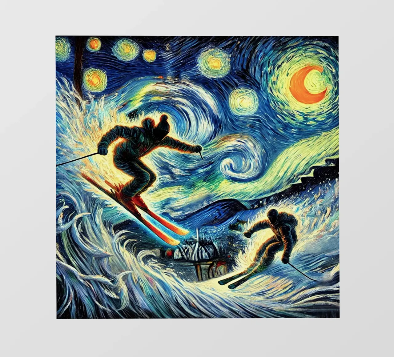 Night-Skiing on Fire telo in pvc da Vintage Van Gogh