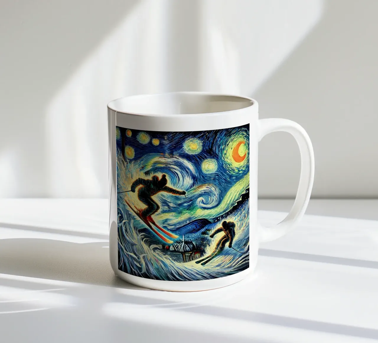 Night-Skiing on Fire tazza in ceramica da Vintage Van Gogh
